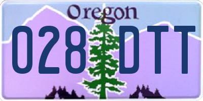 OR license plate 028DTT