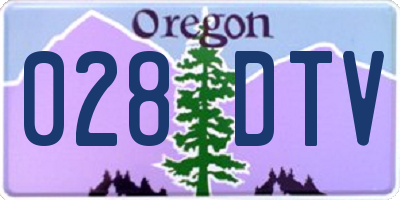 OR license plate 028DTV