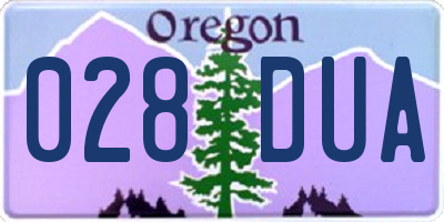 OR license plate 028DUA