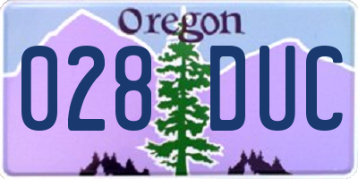 OR license plate 028DUC