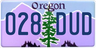 OR license plate 028DUD