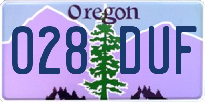 OR license plate 028DUF