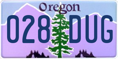 OR license plate 028DUG