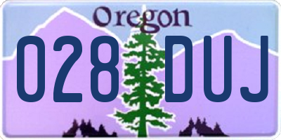 OR license plate 028DUJ
