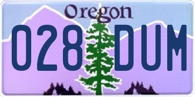 OR license plate 028DUM