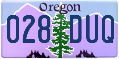 OR license plate 028DUQ