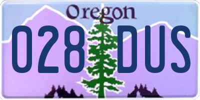 OR license plate 028DUS