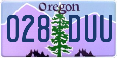 OR license plate 028DUU