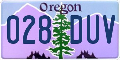 OR license plate 028DUV