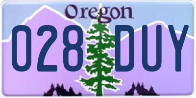 OR license plate 028DUY