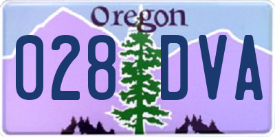 OR license plate 028DVA