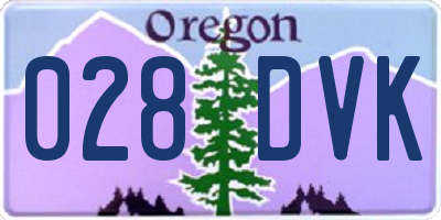 OR license plate 028DVK