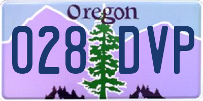 OR license plate 028DVP