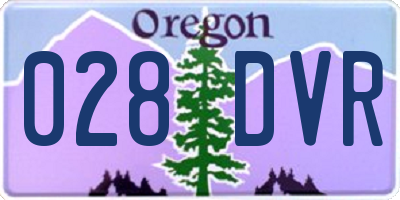 OR license plate 028DVR
