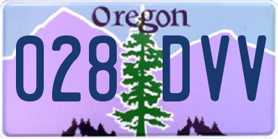 OR license plate 028DVV