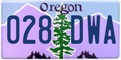 OR license plate 028DWA