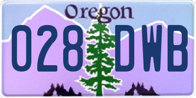 OR license plate 028DWB