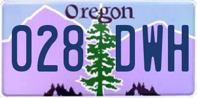 OR license plate 028DWH