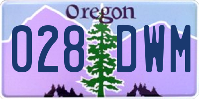 OR license plate 028DWM