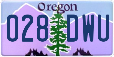 OR license plate 028DWU