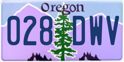 OR license plate 028DWV