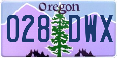 OR license plate 028DWX