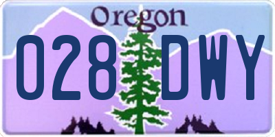 OR license plate 028DWY