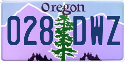 OR license plate 028DWZ