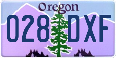 OR license plate 028DXF