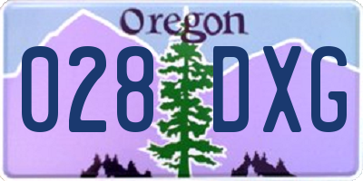 OR license plate 028DXG