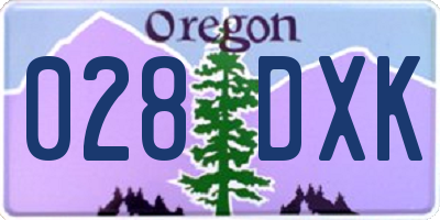 OR license plate 028DXK