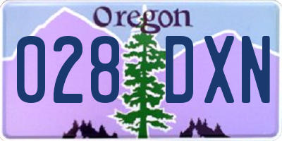 OR license plate 028DXN