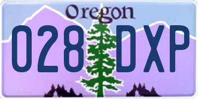 OR license plate 028DXP