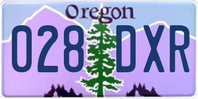 OR license plate 028DXR