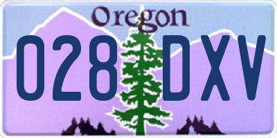OR license plate 028DXV