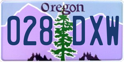 OR license plate 028DXW