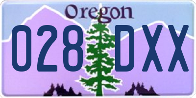 OR license plate 028DXX