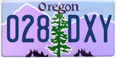 OR license plate 028DXY