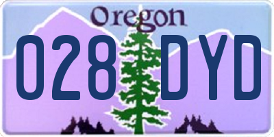 OR license plate 028DYD