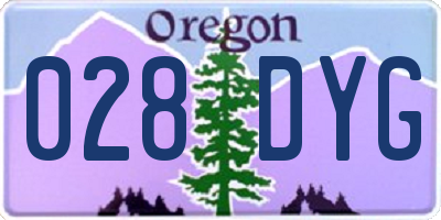 OR license plate 028DYG