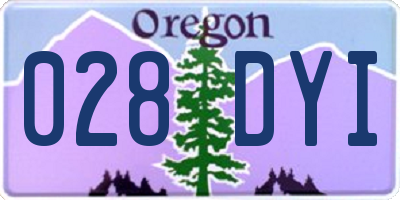 OR license plate 028DYI