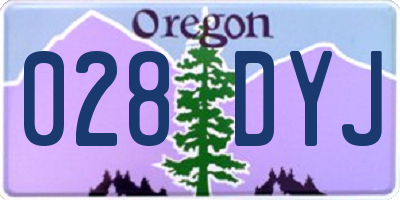OR license plate 028DYJ