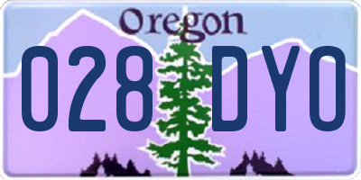 OR license plate 028DYO