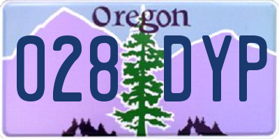 OR license plate 028DYP