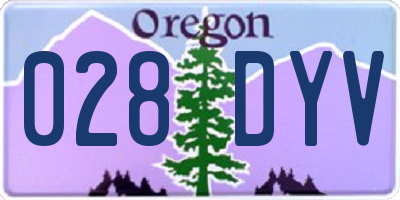 OR license plate 028DYV