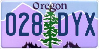 OR license plate 028DYX
