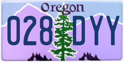OR license plate 028DYY