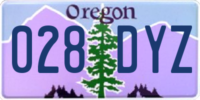 OR license plate 028DYZ