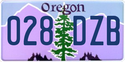 OR license plate 028DZB
