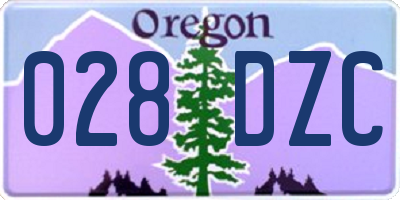 OR license plate 028DZC